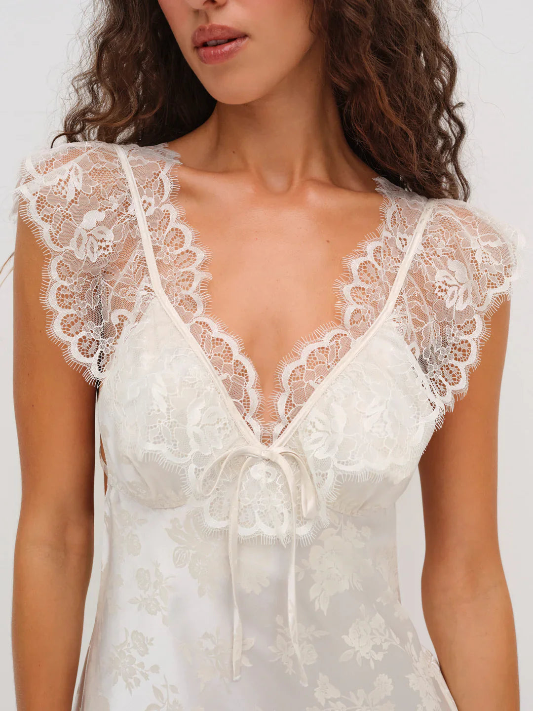 Ivory Lace Open Back Mini Dress
