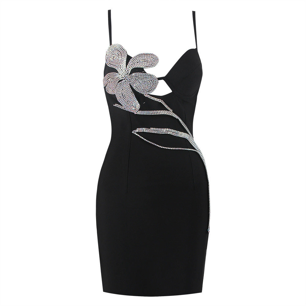 Midnight Bouquet Bandage Mini Dress