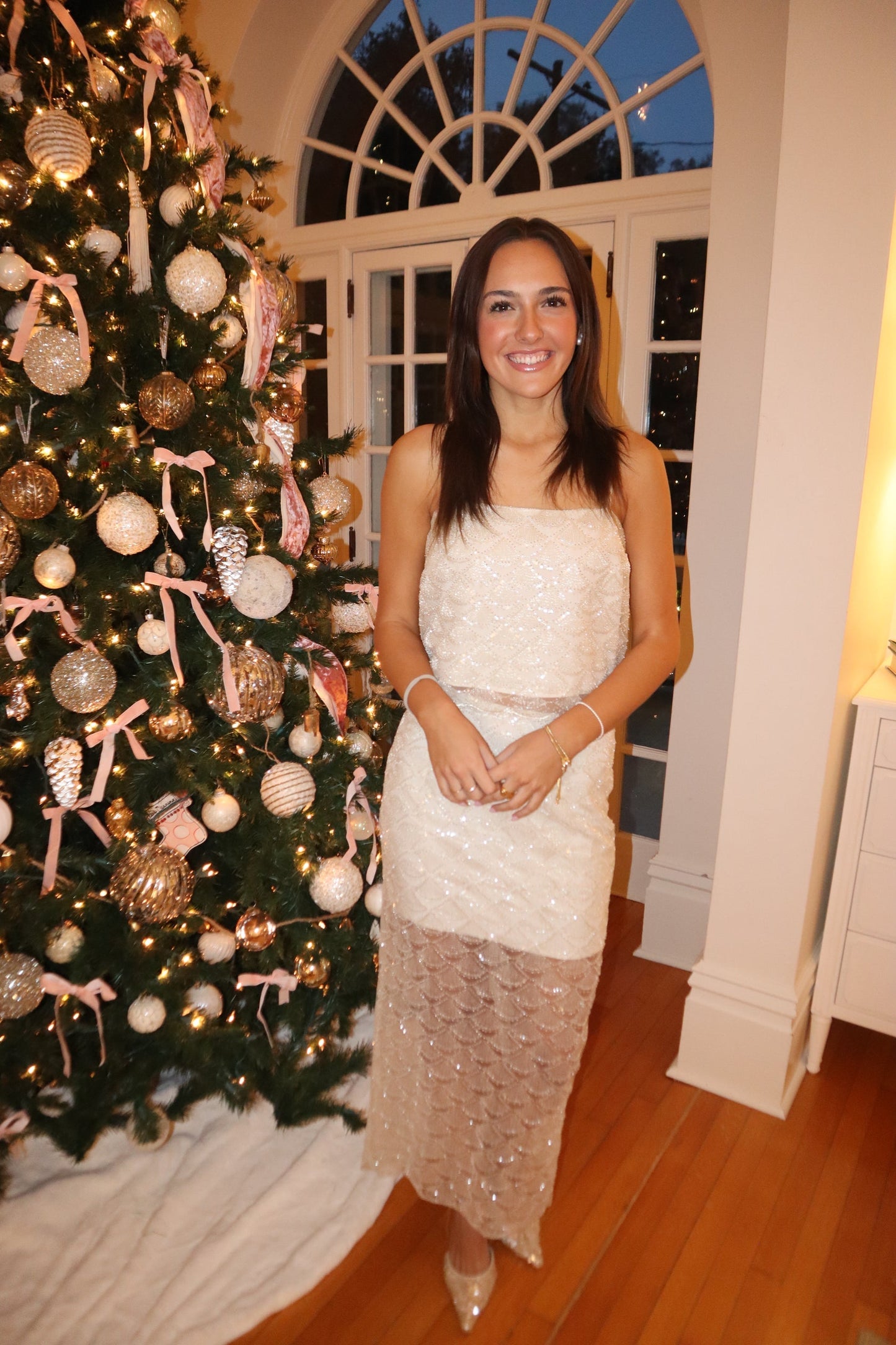 Tinsel Beaded Cami Top and Maxi Skirt Matching Set