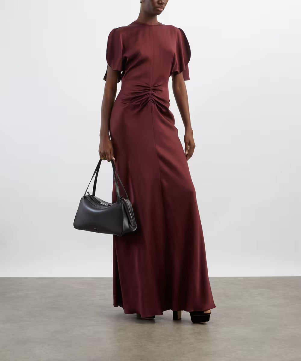 Burgundy Satin Reverie Gown
