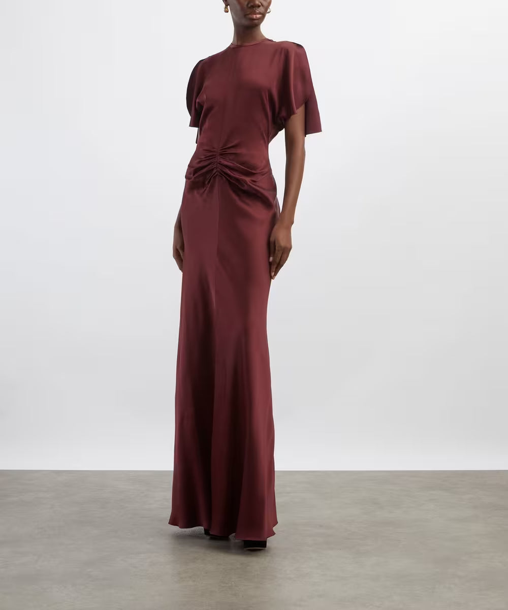 Burgundy Satin Reverie Gown