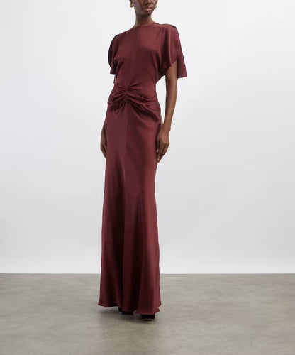 Burgundy Satin Reverie Gown