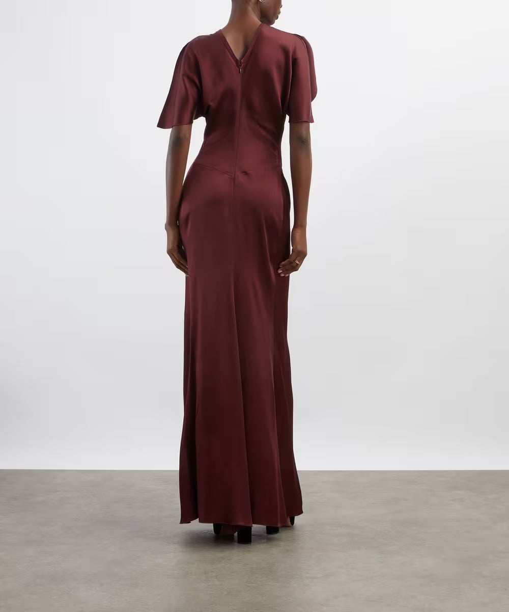 Burgundy Satin Reverie Gown