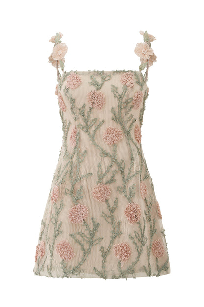 Enchanted Hydrangea 3D Floral Corset Mini Dress - Secret Garden Edition