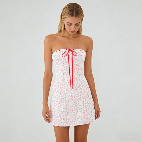 Ivory Bow Whisper Mini Dress