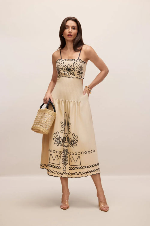 Sahara Muse Embroidered Midi Dress