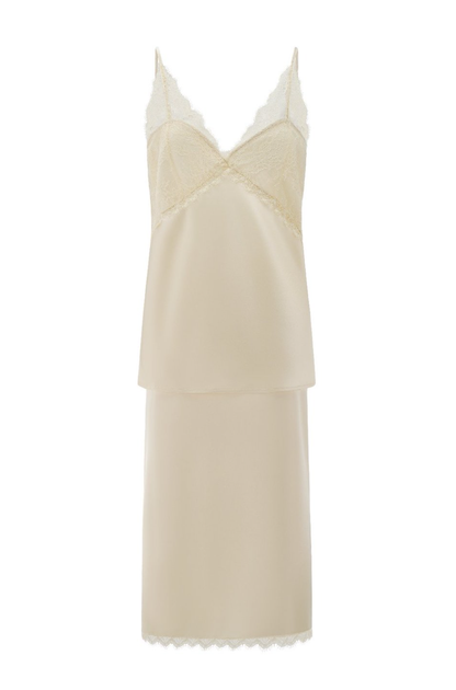 Moonlit Lace & Satin Two-Piece Slip Set - Enchanted Ivory