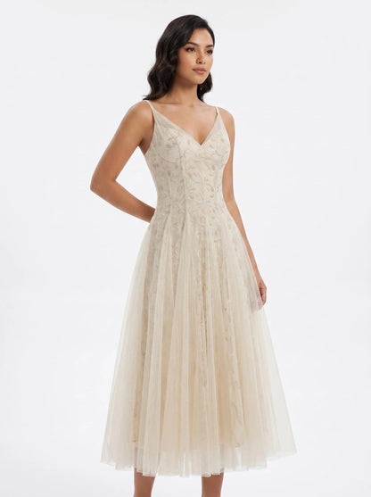 Atelier Leaf-Embroidered Corset Tulle Dress - Bridal Dream Series