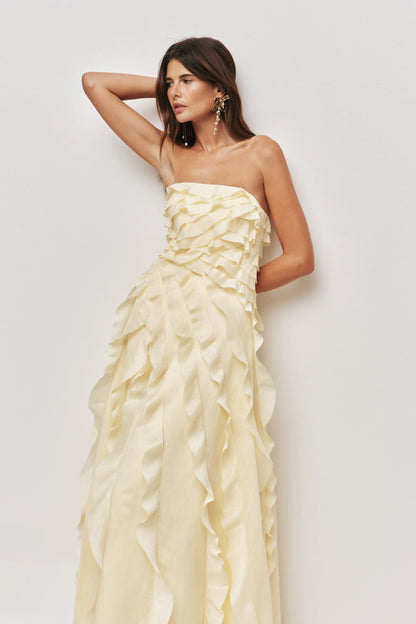 Butter Élan Ruffle Gown