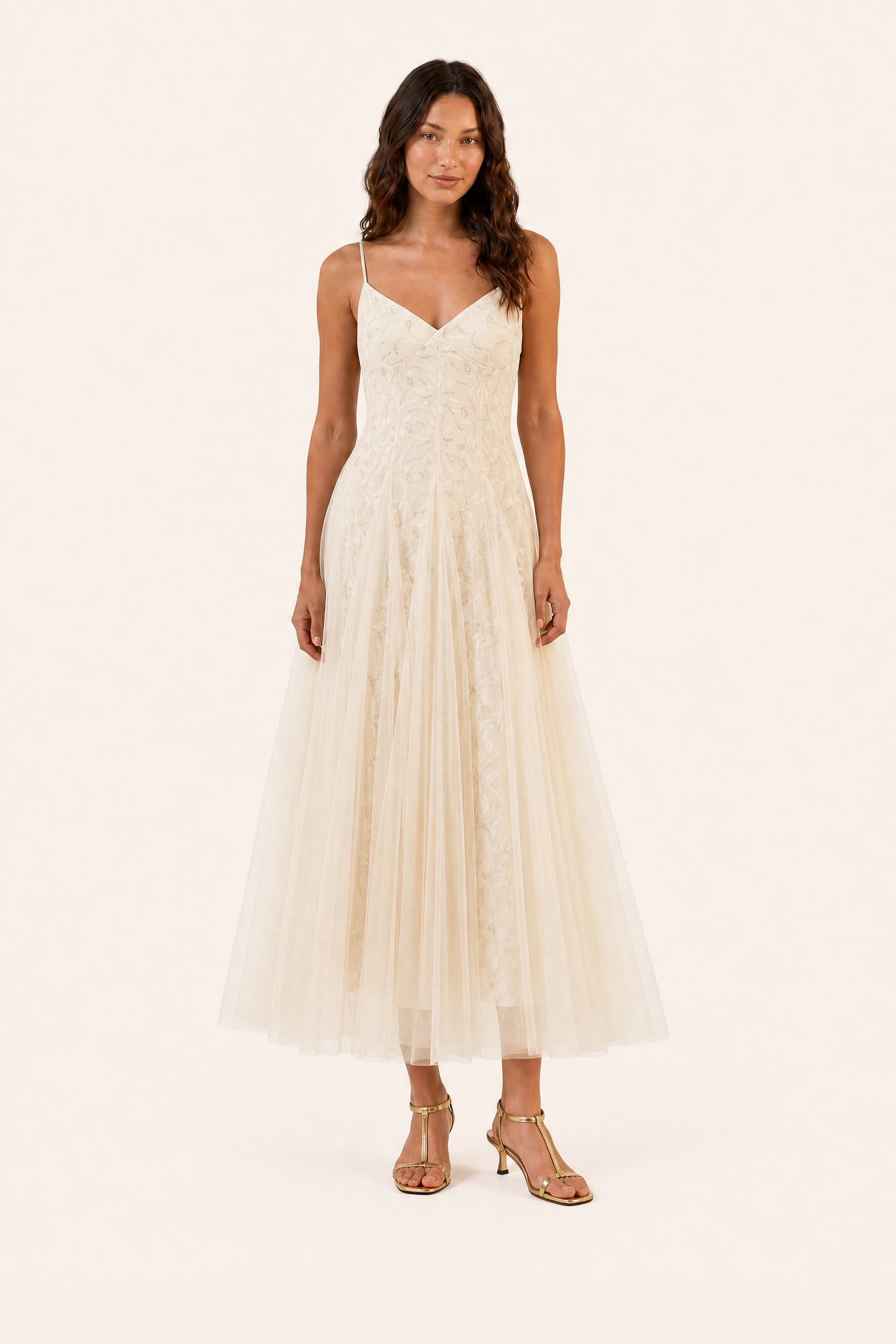 Atelier Leaf-Embroidered Corset Tulle Dress - Bridal Dream Series
