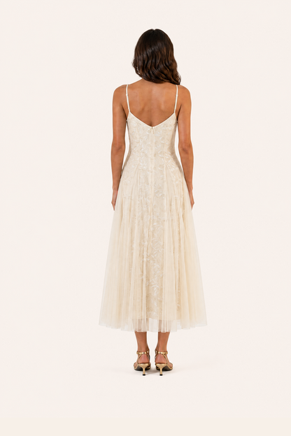 Atelier Leaf-Embroidered Corset Tulle Dress - Bridal Dream Series