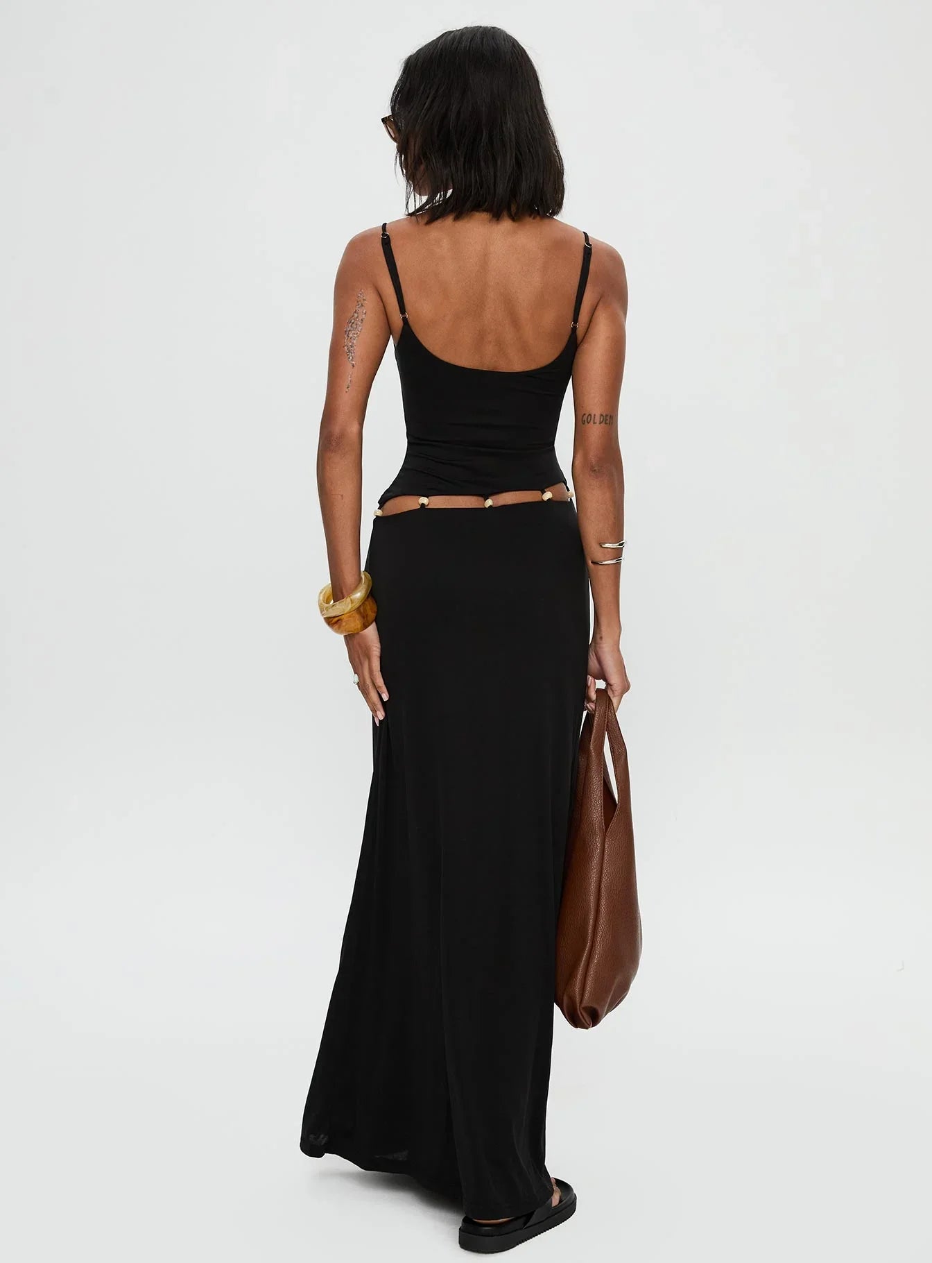 Midnight Bead Cutout Gown