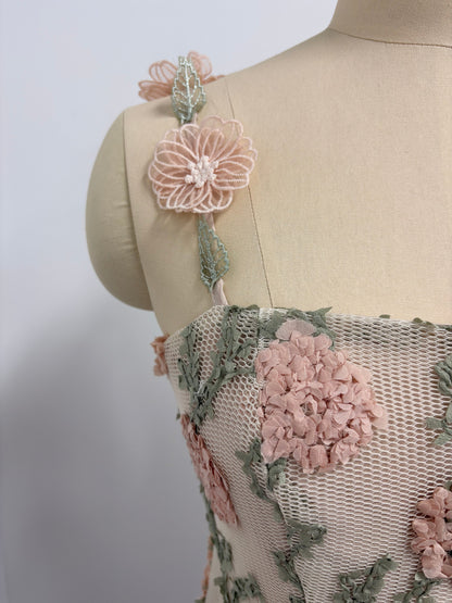 Enchanted Hydrangea 3D Floral Corset Mini Dress - Secret Garden Edition