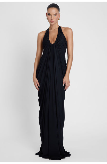 DH PRE-SPRING Series | "Aphrodite" Grecian Plunging Halter Maxi Gown