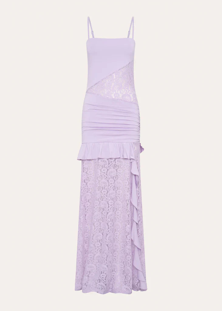 Lilac Veil Ruffle Gown