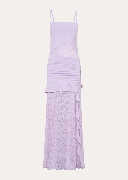 Lilac Veil Ruffle Gown