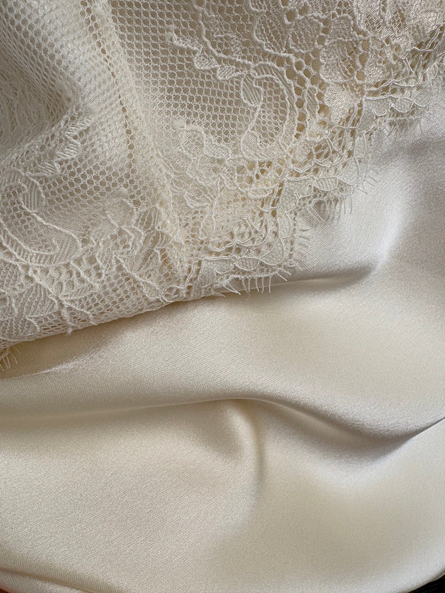 Moonlit Lace & Satin Two-Piece Slip Set - Enchanted Ivory