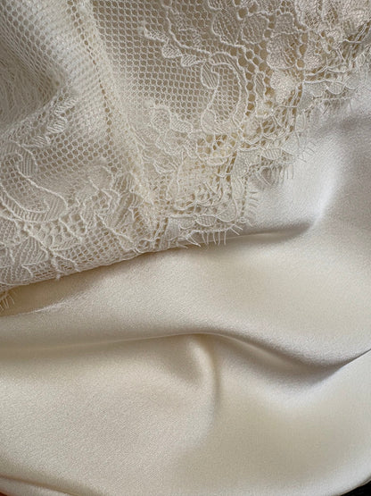 Moonlit Lace & Satin Two-Piece Slip Set - Enchanted Ivory