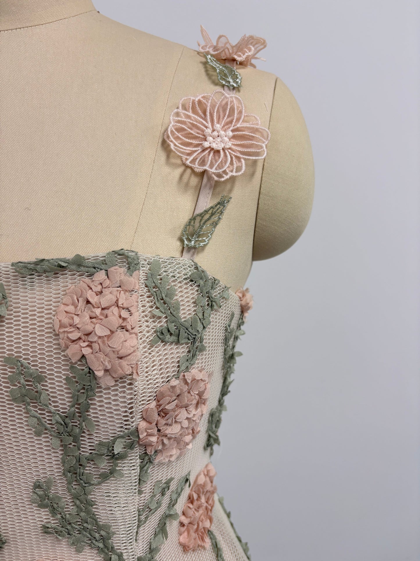 Enchanted Hydrangea 3D Floral Corset Mini Dress - Secret Garden Edition