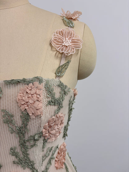 Enchanted Hydrangea 3D Floral Corset Mini Dress - Secret Garden Edition