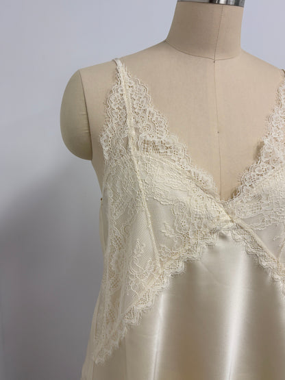 Moonlit Lace & Satin Two-Piece Slip Set - Enchanted Ivory