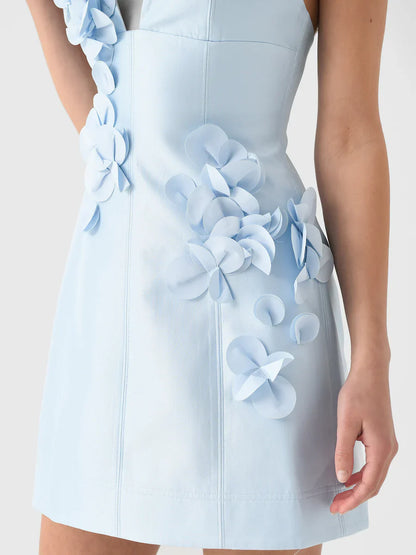 Blue Bloom Mini Dress