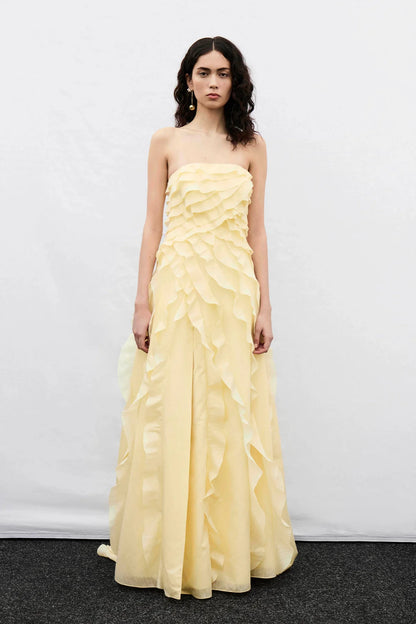 Butter Élan Ruffle Gown
