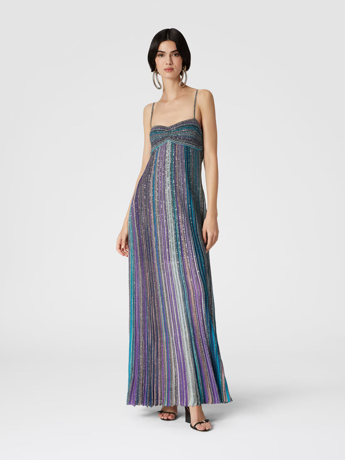 Striped Shinning Maxi Dress
