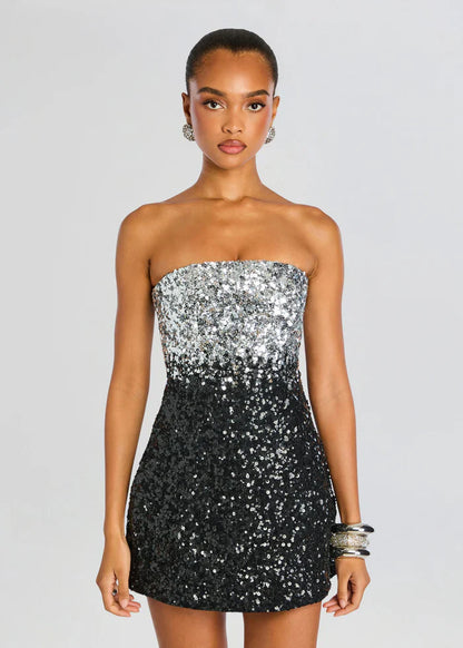 Midnight Contrast Mini Dress