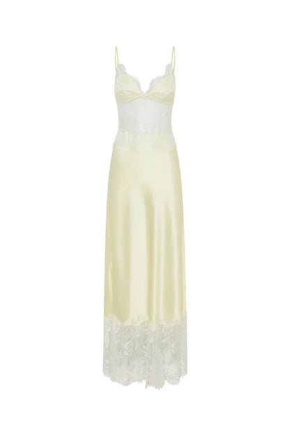 Ivory Élan Lace Satin Gown