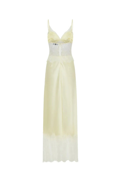 Ivory Élan Lace Satin Gown