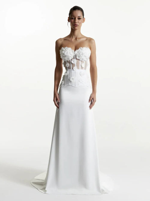 Ivory Bloom Corset Top