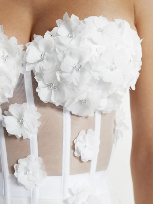 Ivory Bloom Corset Top