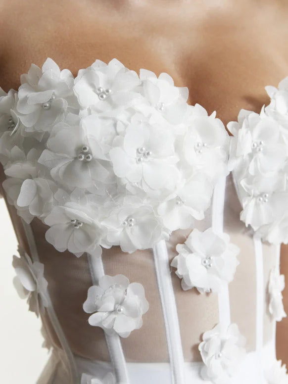 Ivory Bloom Corset Top