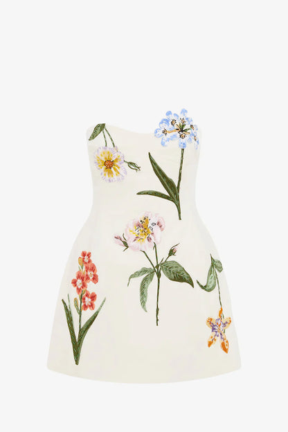 Ivory Bloom Mini Dress