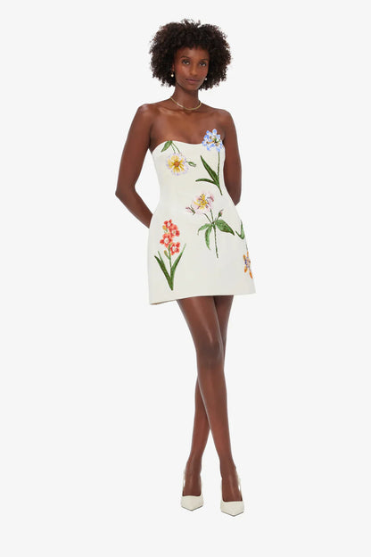 Ivory Bloom Mini Dress