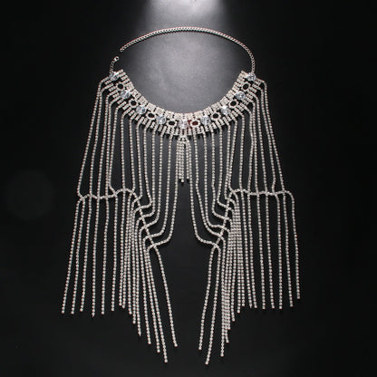 Rhinestone Tassel Shoulder Chain – Glam Dress Accessory