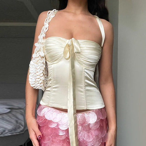 Ivory Celeste Bow Corset Top
