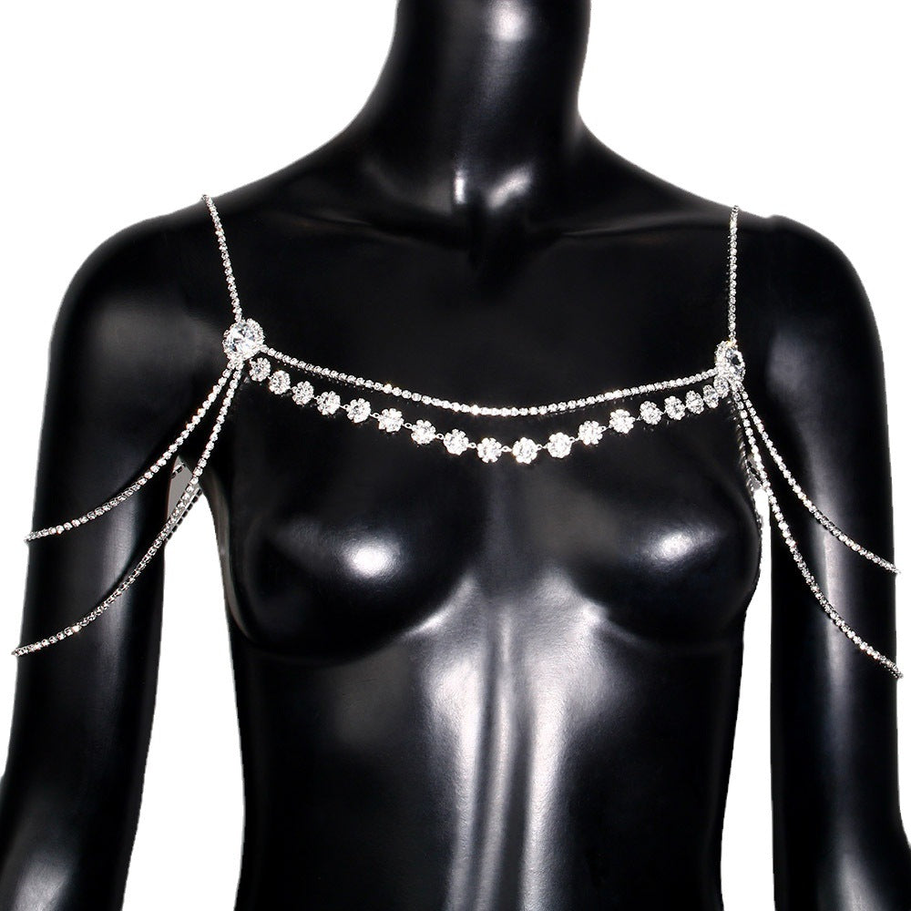 Rhinestone Tassel Shoulder Chain – Glam Dress Accessory