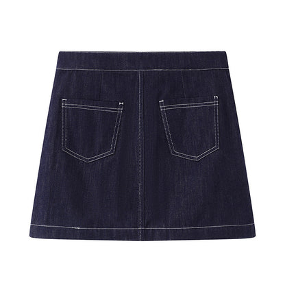 Midnight Edge Denim Mini Skirt