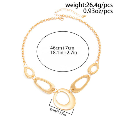 Gold O-Ring Hollow Chain Jewelry Set
