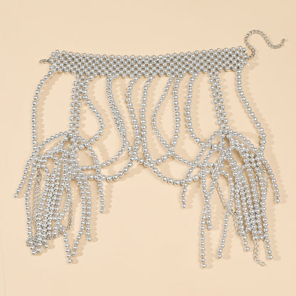 Pearl Tassel Shoulder Chain – Elegant Dress Accessory