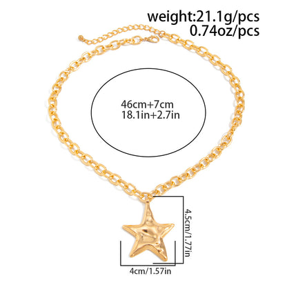 Hammered Star Pendant Necklace