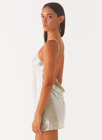 Matcha Crosslight Sequin Mini Dress