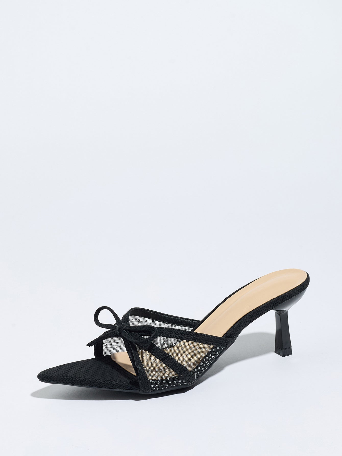 Noir Celestia Star Mesh Kitten Heels