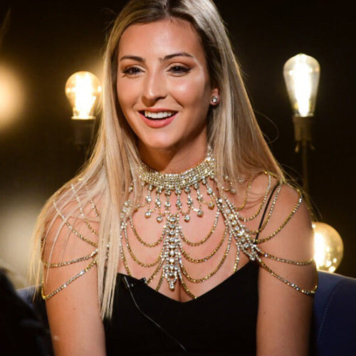 Rhinestone Tassel Shoulder Chain – Glam Dress Accessory