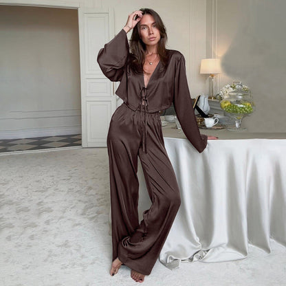 Satin Brown Pajama Set – Luxe Sleepwear Vibes