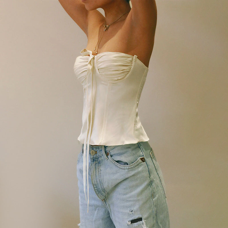 Ivory Celeste Bow Corset Top