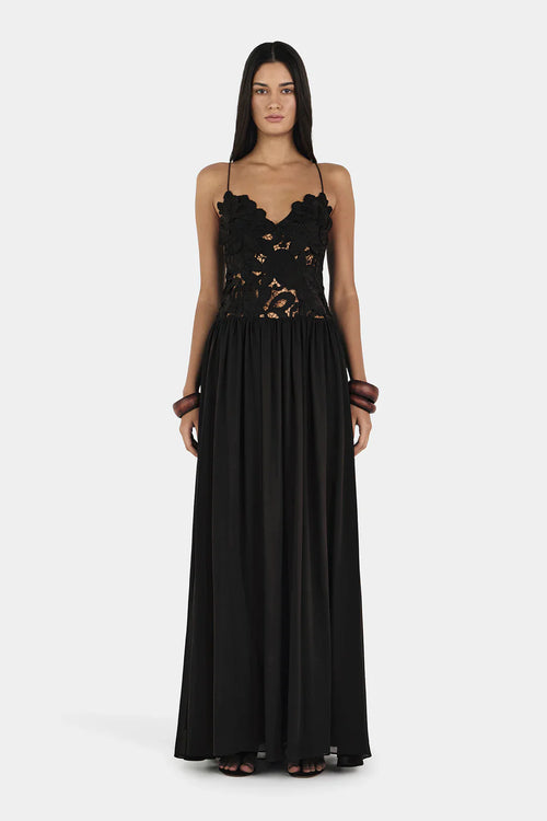 Midnight Lace Whisper Maxi Dress