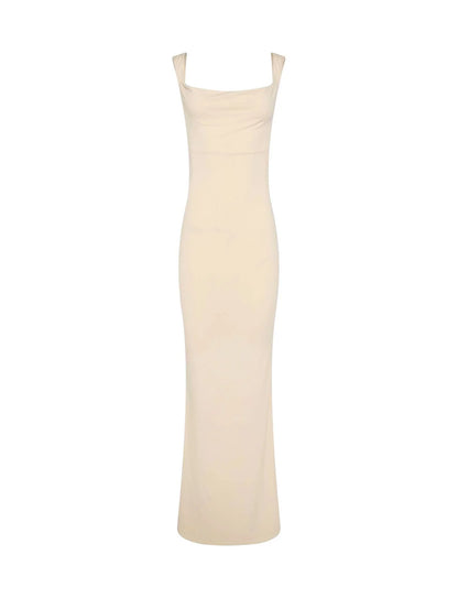 Ivory Square Neck Fishtail Gown